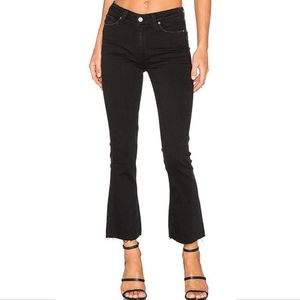 Paige Colette Crop Black High Rise Flare Jeans